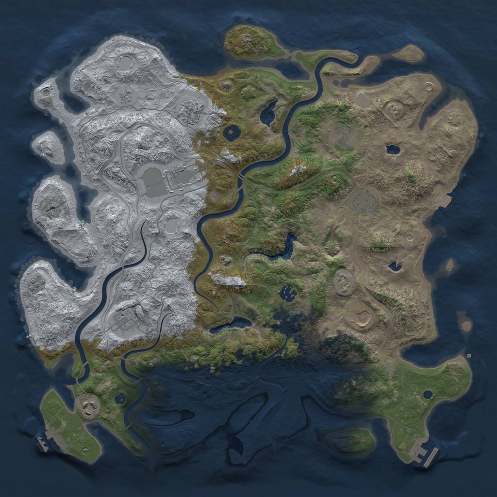 Rust Map: Procedural Map, Size: 4500, Seed: 1661420525, 15 Monuments