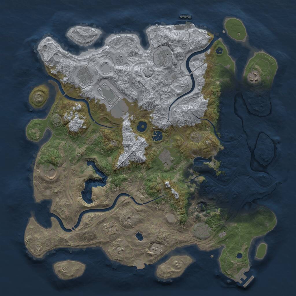Rust Map: Procedural Map, Size: 4250, Seed: 3926, 16 Monuments