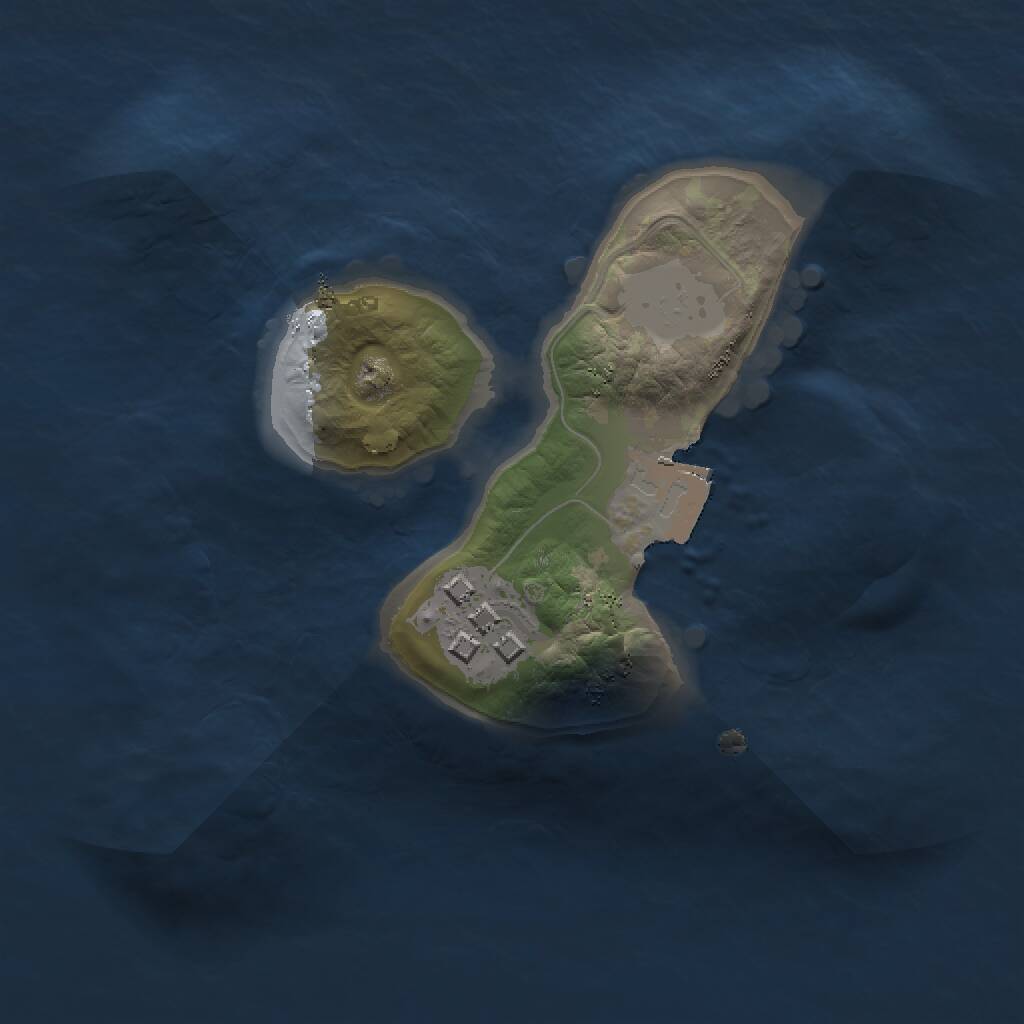 Rust Map: Procedural Map, Size: 1500, Seed: 1474295228, 2 Monuments