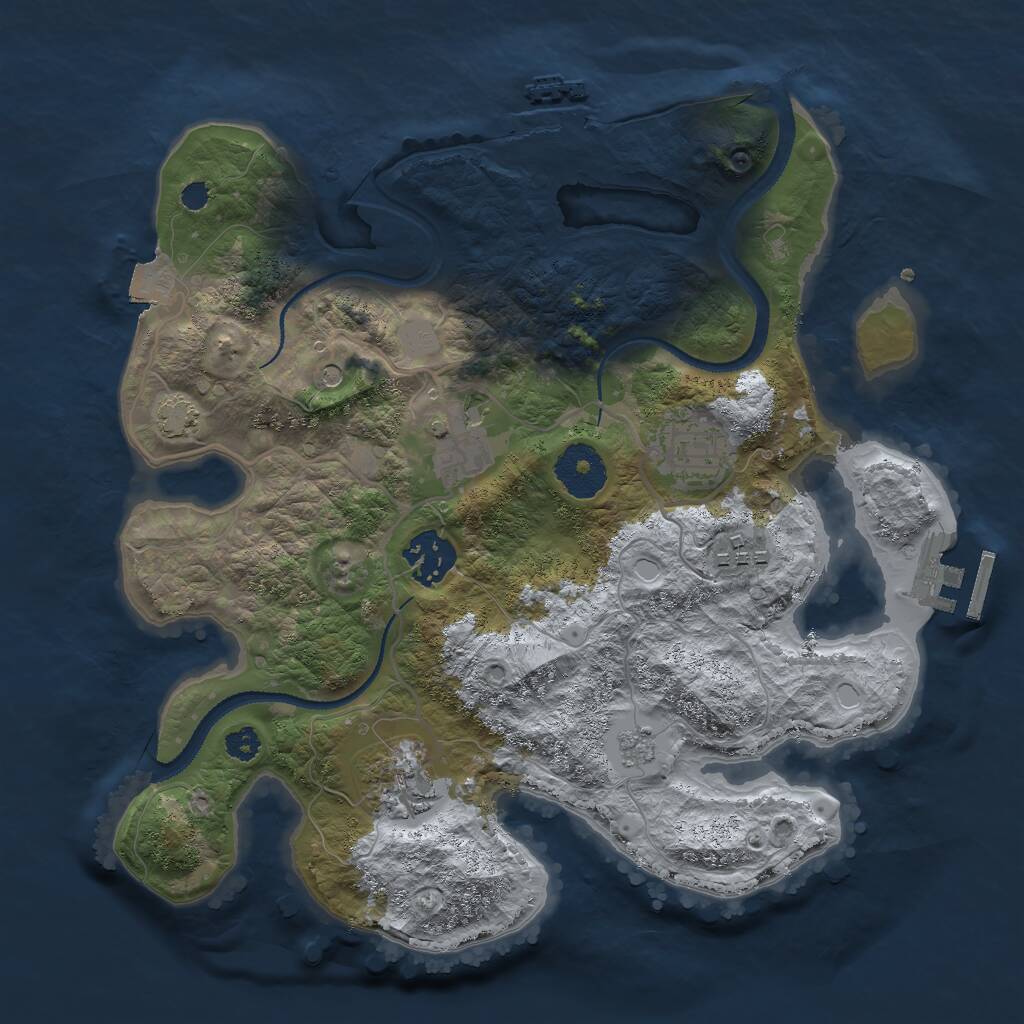 Rust Map: Procedural Map, Size: 3000, Seed: 347556993, 11 Monuments