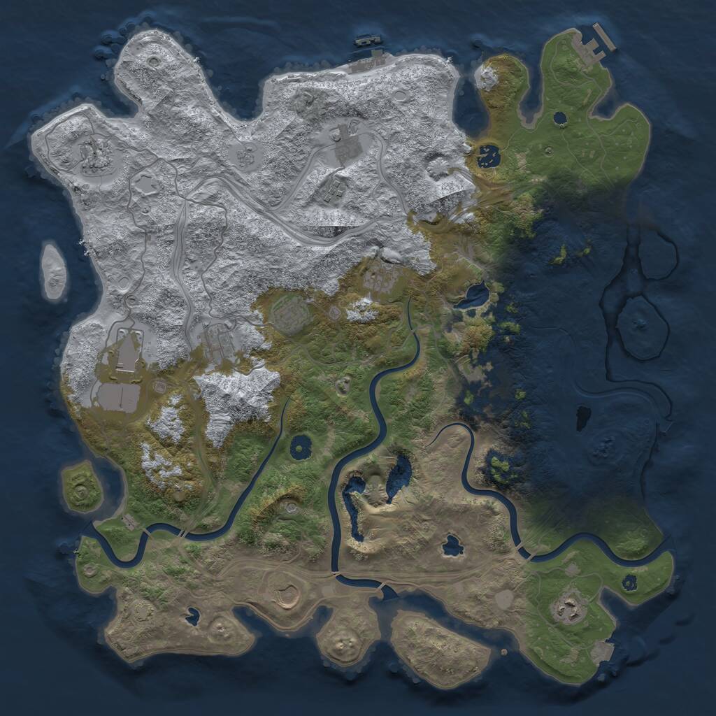 Rust Map: Procedural Map, Size: 4500, Seed: 631465922, 17 Monuments