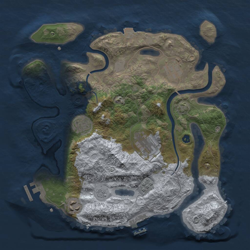 Rust Map: Procedural Map, Size: 3000, Seed: 1025031655, 11 Monuments