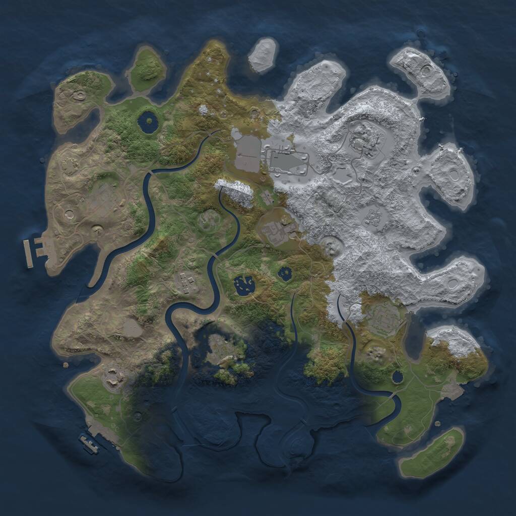 Rust Map: Procedural Map, Size: 3700, Seed: 51012, 15 Monuments