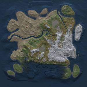 Thumbnail Rust Map: Procedural Map, Size: 3500, Seed: 488684181, 13 Monuments