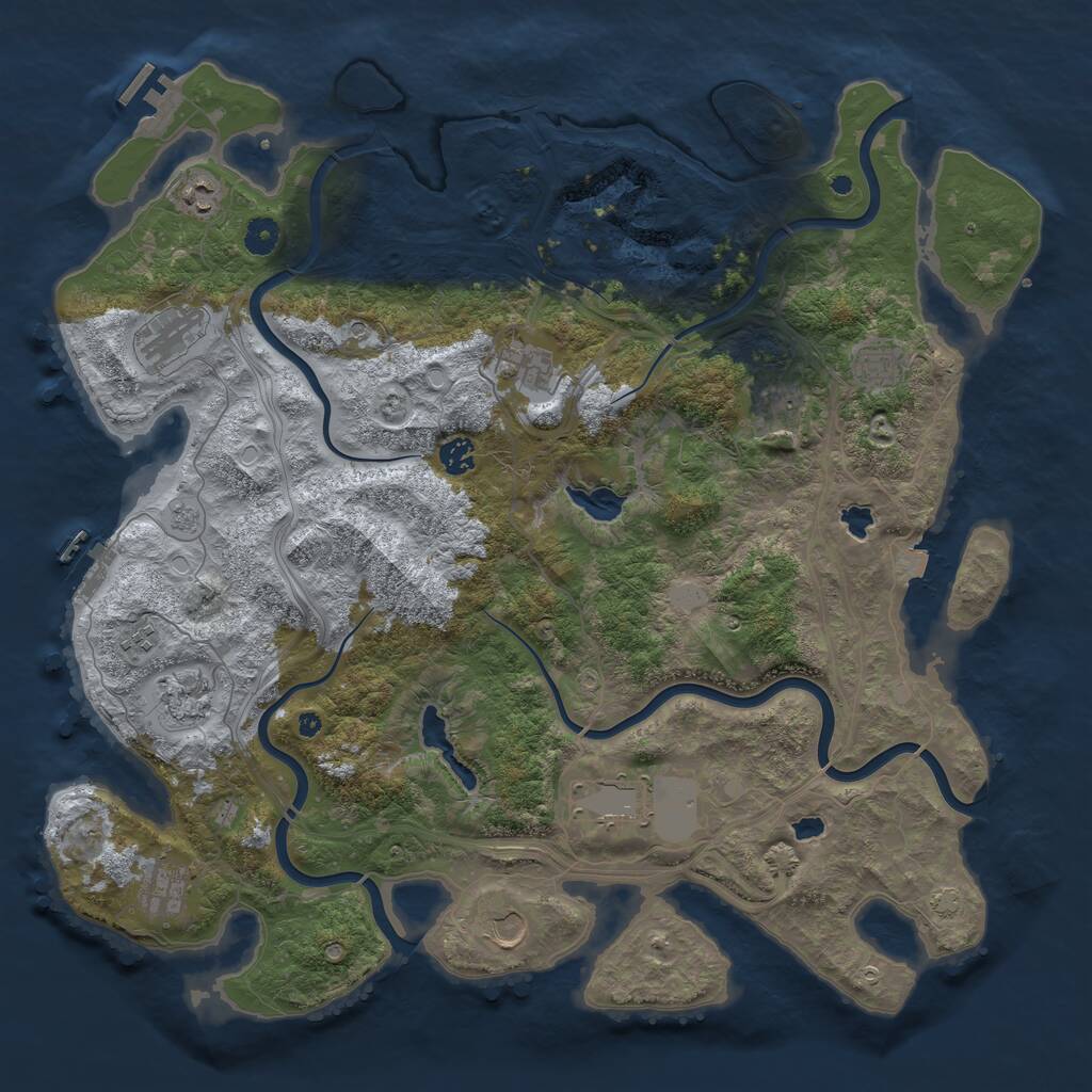 Rust Map: Procedural Map, Size: 4500, Seed: 19782634, 17 Monuments