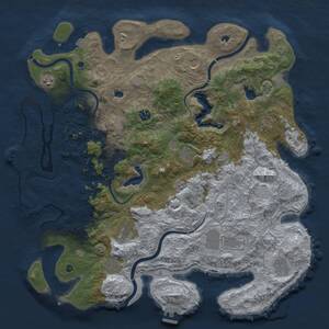 Thumbnail Rust Map: Procedural Map, Size: 4500, Seed: 1386099398, 17 Monuments