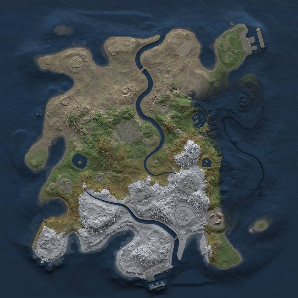 Rust Map: Procedural Map, Size: 3000, Seed: 1122853882, 11 Monuments