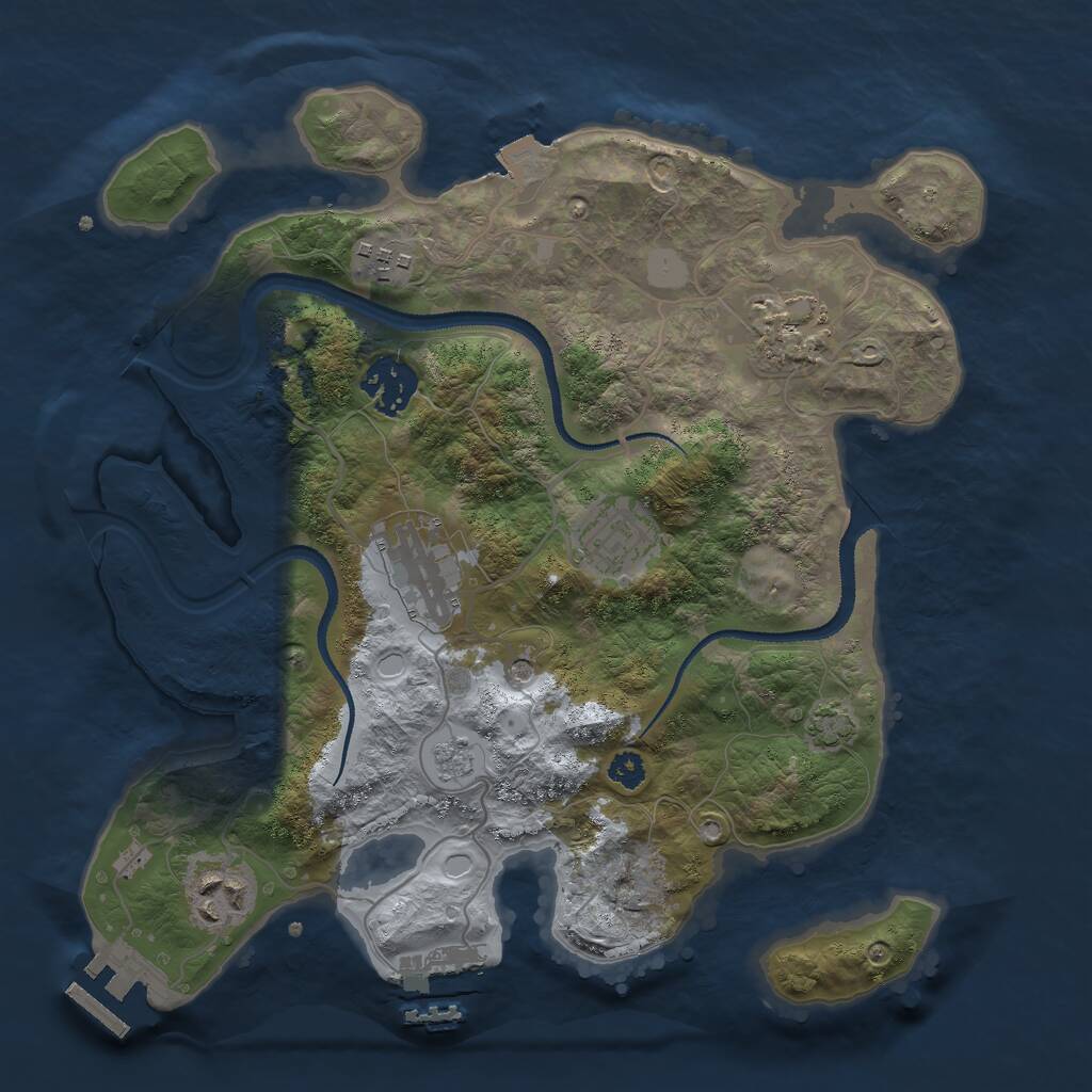Rust Map: Procedural Map, Size: 3000, Seed: 10215, 12 Monuments