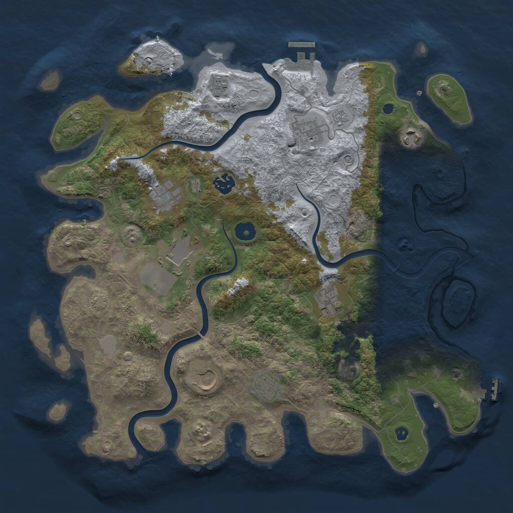 Rust Map: Procedural Map, Size: 3850, Seed: 10564815, 15 Monuments