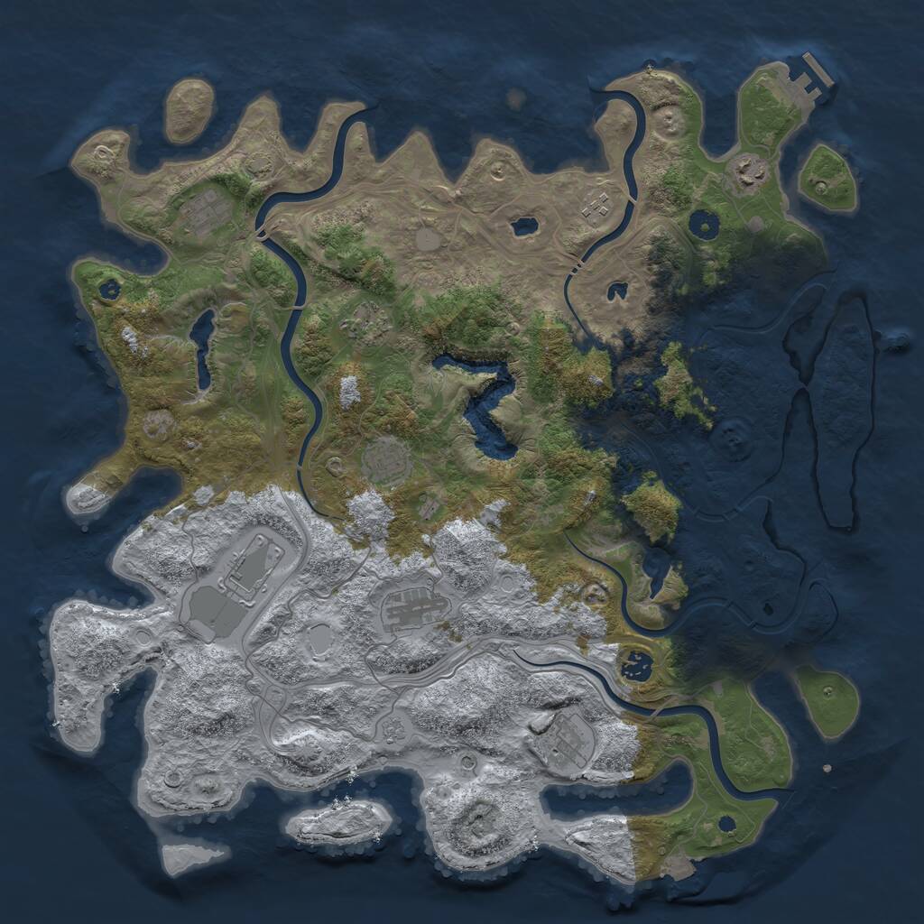 Rust Map: Procedural Map, Size: 4500, Seed: 9032026, 14 Monuments