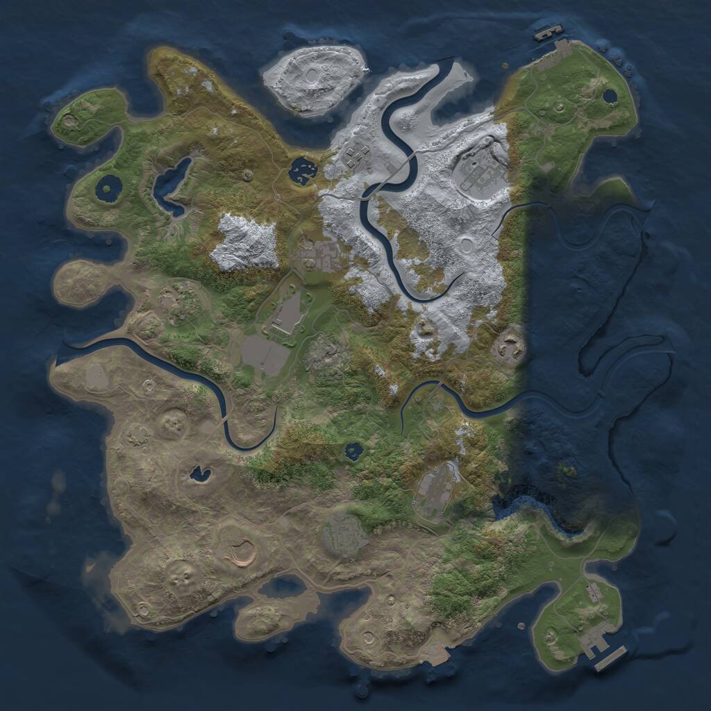 Rust Map: Procedural Map, Size: 4000, Seed: 192187051, 15 Monuments