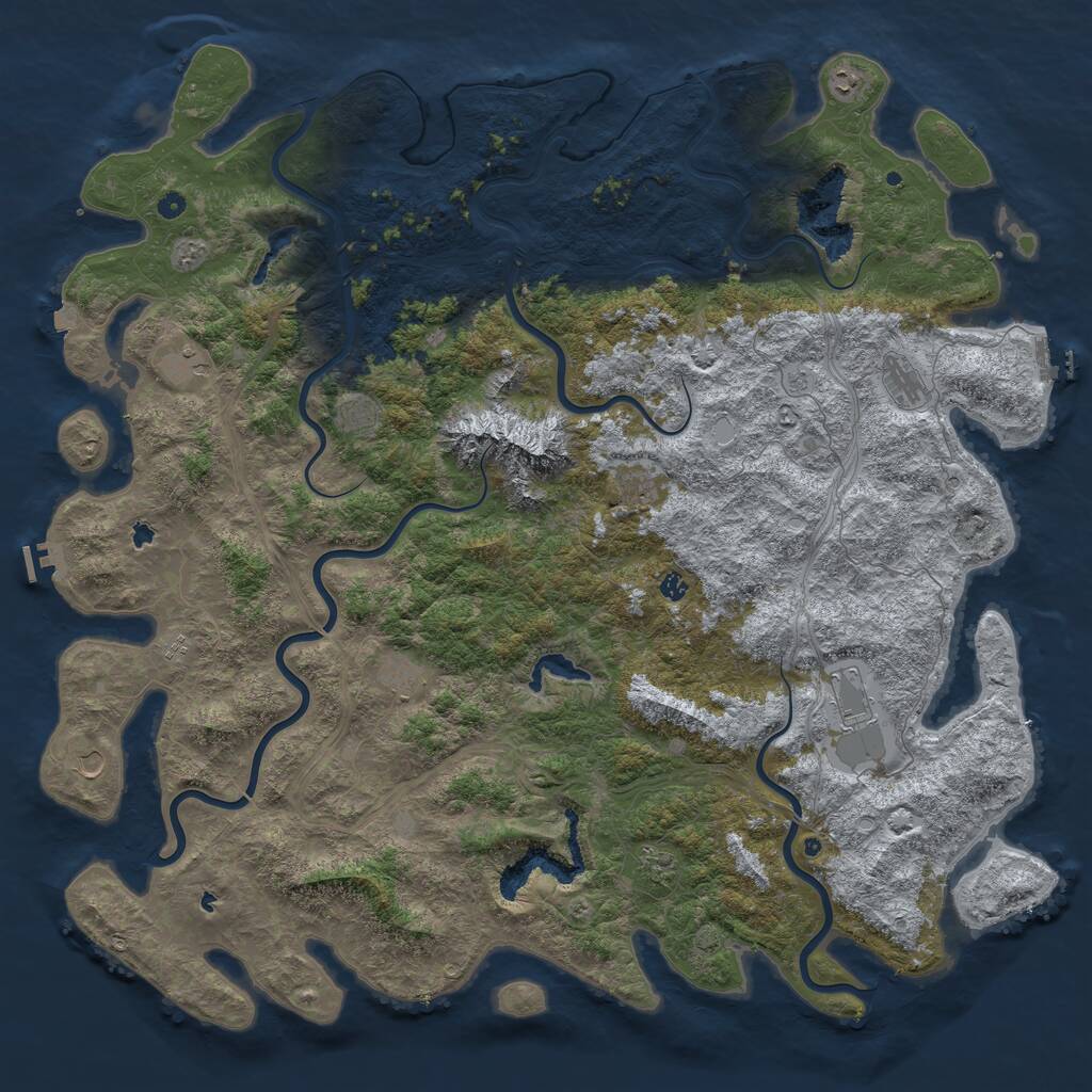 Rust Map: Procedural Map, Size: 6000, Seed: 19829, 17 Monuments