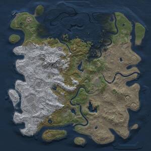 Thumbnail Rust Map: Procedural Map, Size: 5000, Seed: 499210276, 17 Monuments
