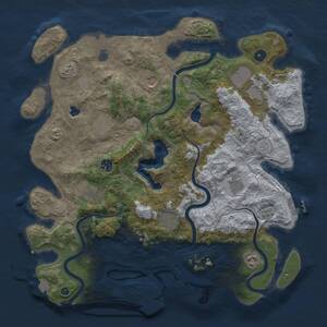 Thumbnail Rust Map: Procedural Map, Size: 4100, Seed: 1070775738, 15 Monuments