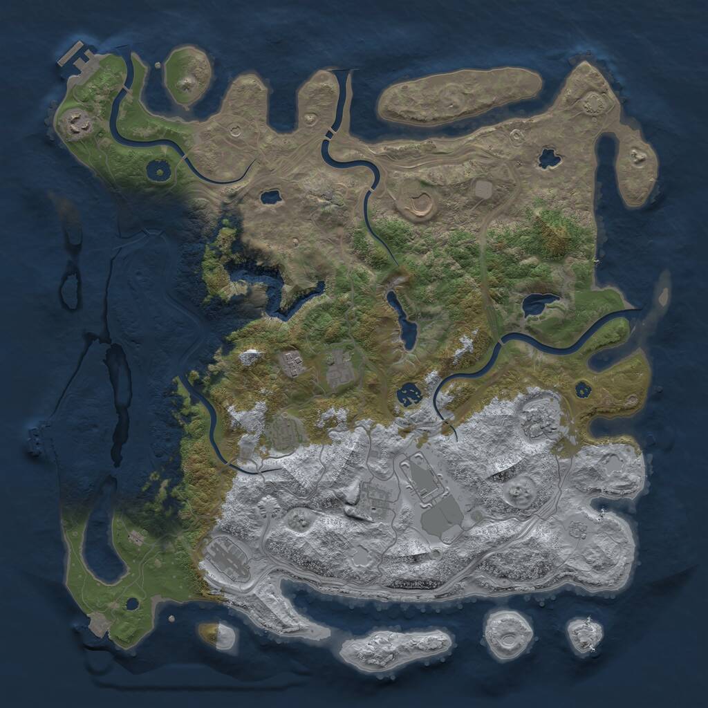 Rust Map: Procedural Map, Size: 4500, Seed: 1882462072, 16 Monuments