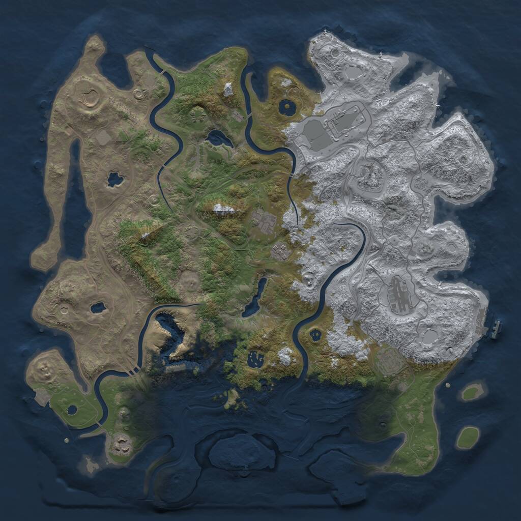 Rust Map: Procedural Map, Size: 4500, Seed: 1371450831, 15 Monuments
