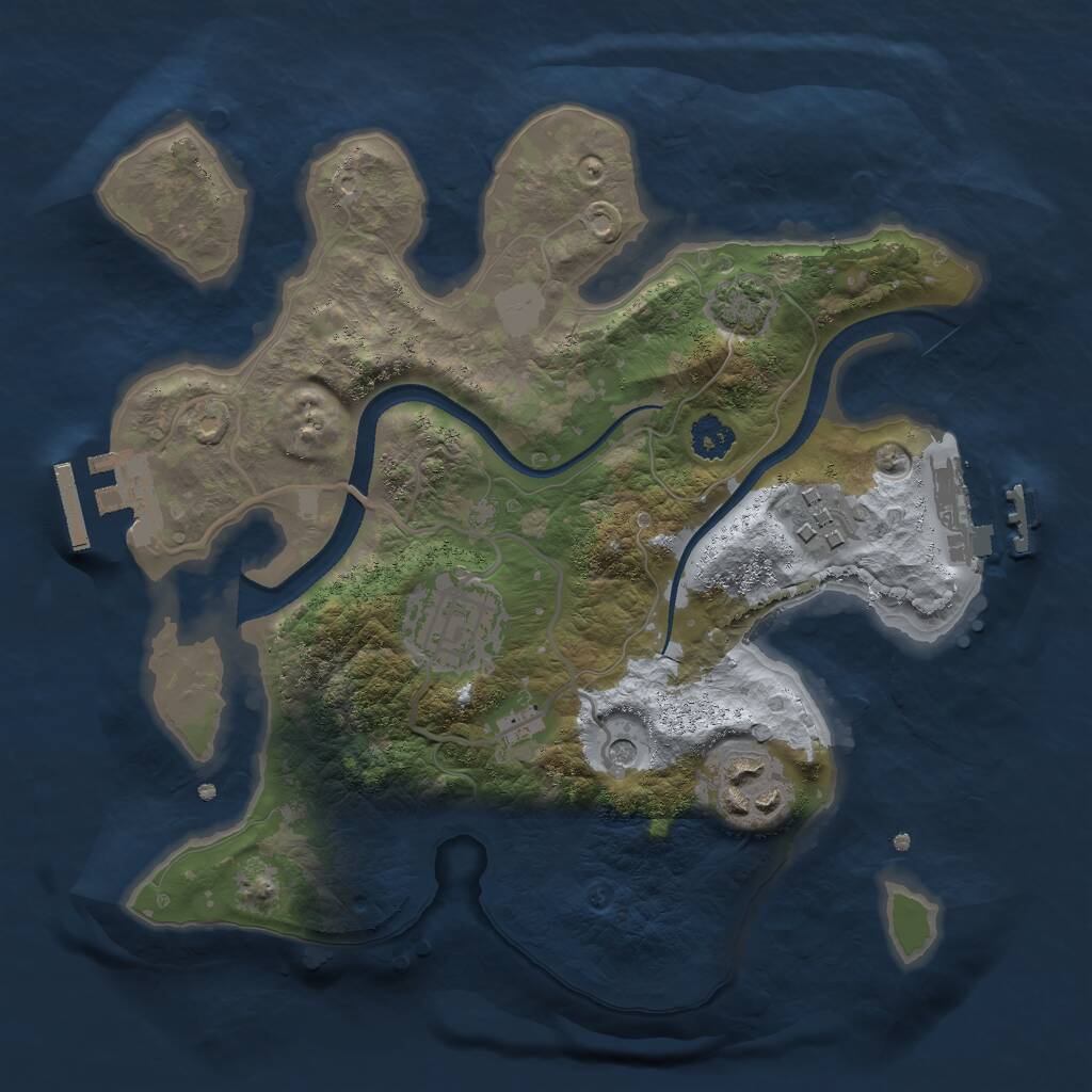 Rust Map: Procedural Map, Size: 2500, Seed: 812521814, 8 Monuments