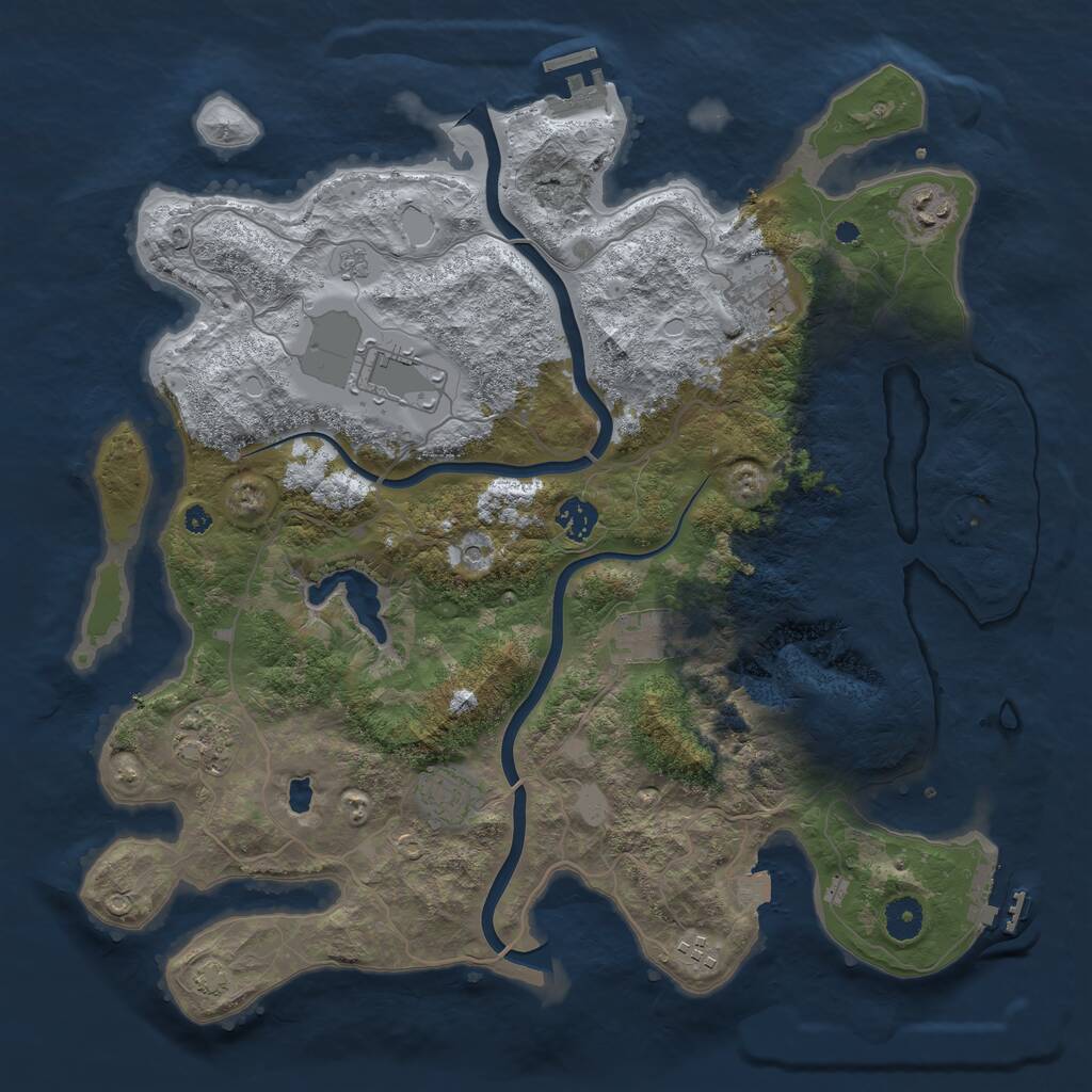 Rust Map: Procedural Map, Size: 4000, Seed: 591996, 14 Monuments