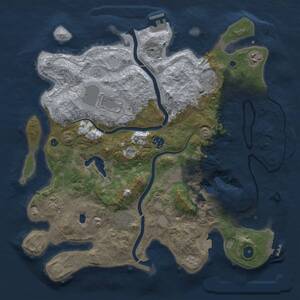 Thumbnail Rust Map: Procedural Map, Size: 4000, Seed: 591996, 14 Monuments