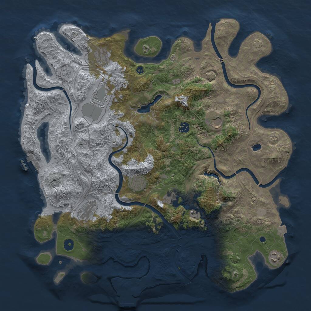 Rust Map: Procedural Map, Size: 4250, Seed: 982227593, 15 Monuments