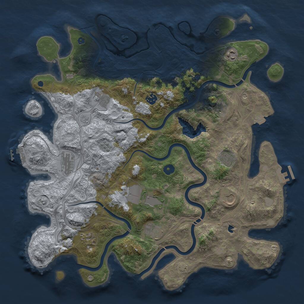 Rust Map: Procedural Map, Size: 4300, Seed: 1419220176, 17 Monuments
