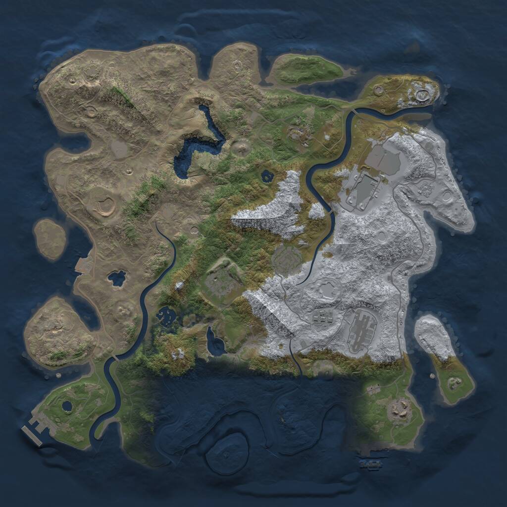 Rust Map: Procedural Map, Size: 4000, Seed: 936952, 15 Monuments