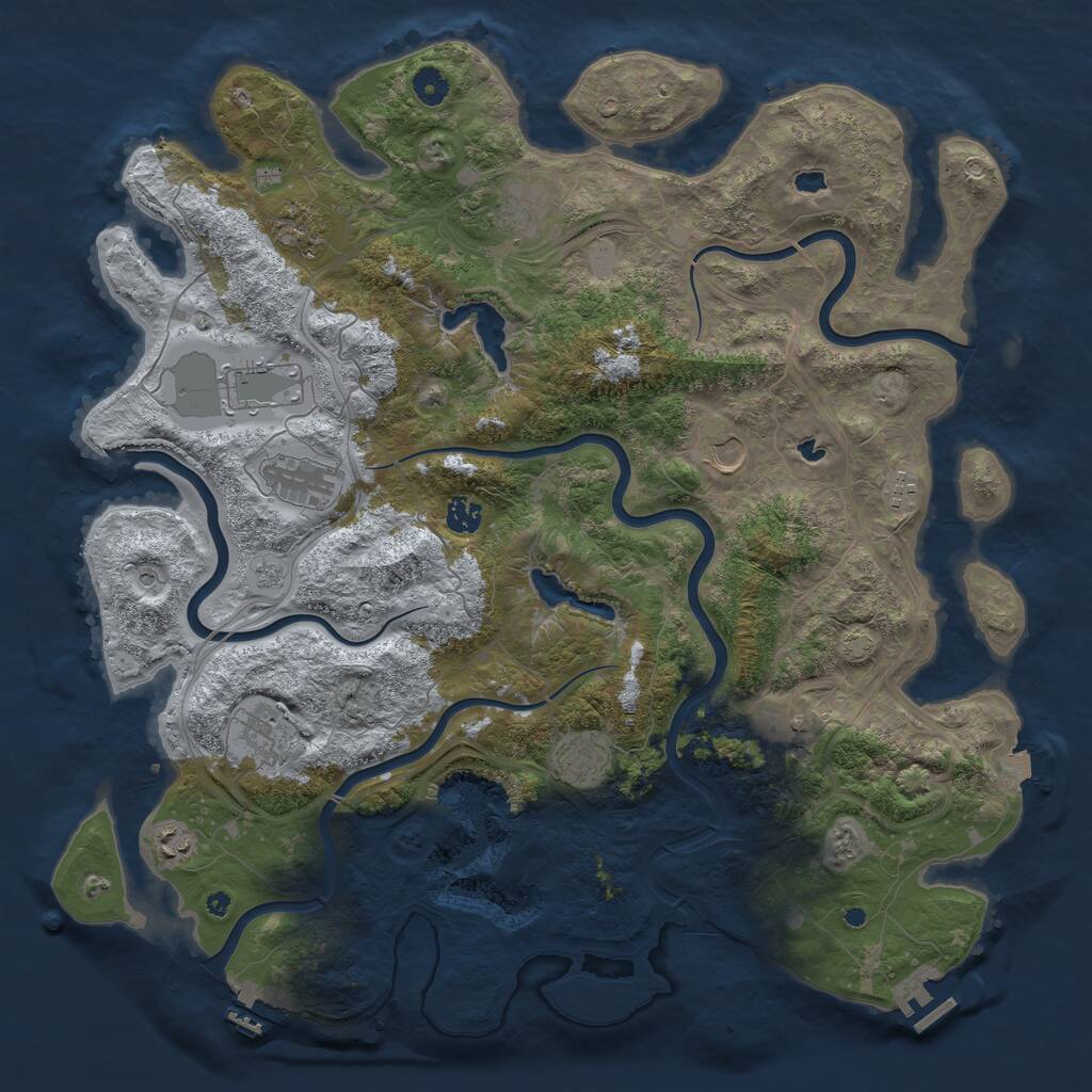Rust Map: Procedural Map, Size: 4500, Seed: 1763662659, 17 Monuments