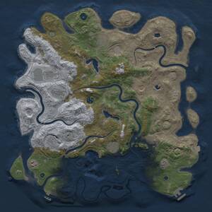 Thumbnail Rust Map: Procedural Map, Size: 4500, Seed: 1763662659, 17 Monuments