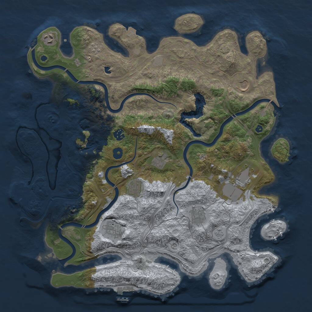 Rust Map: Procedural Map, Size: 4250, Seed: 85632477, 15 Monuments