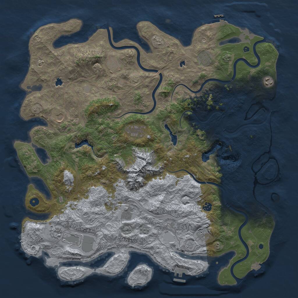 Rust Map: Procedural Map, Size: 5000, Seed: 4388123, 17 Monuments
