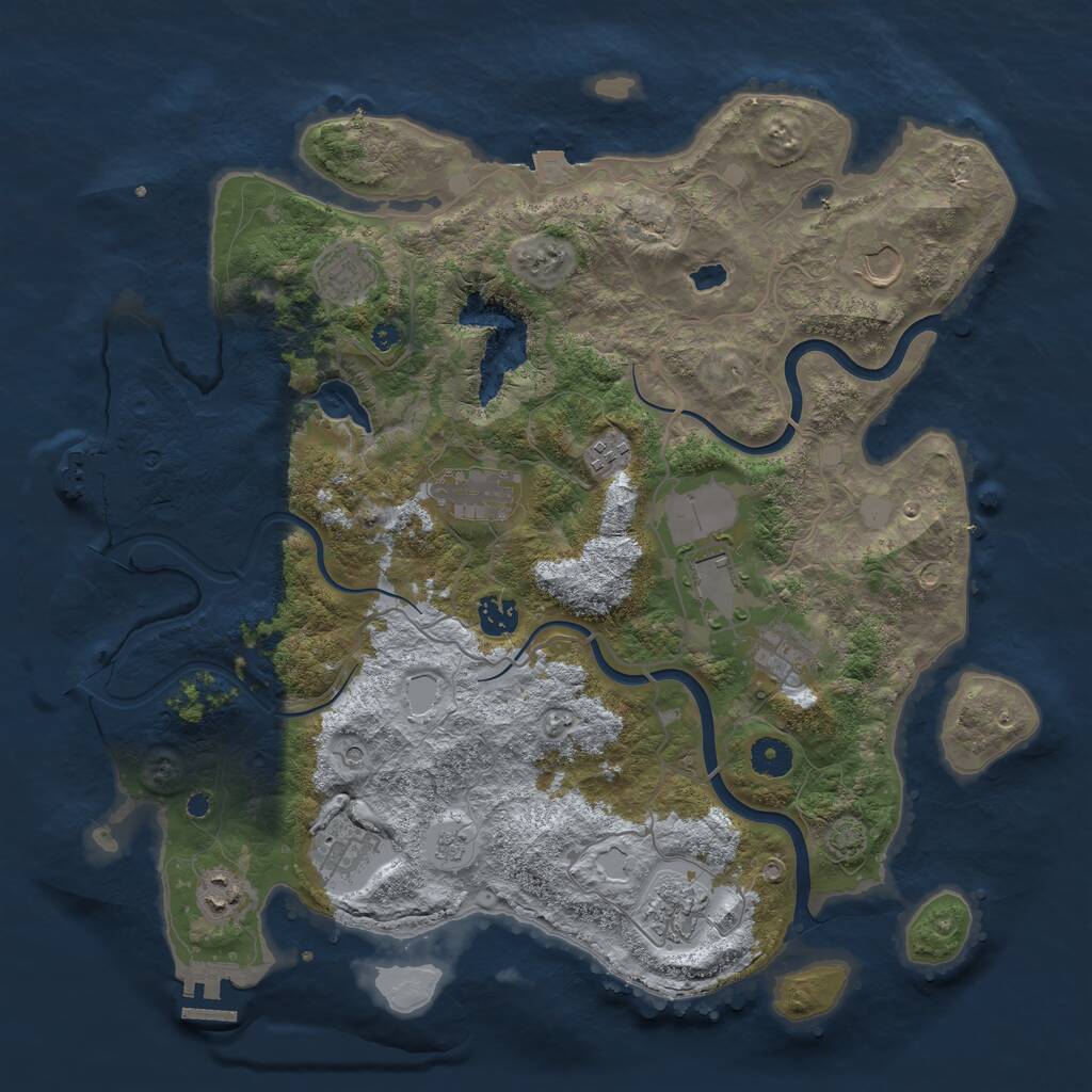 Rust Map: Procedural Map, Size: 4000, Seed: 1788260789, 16 Monuments