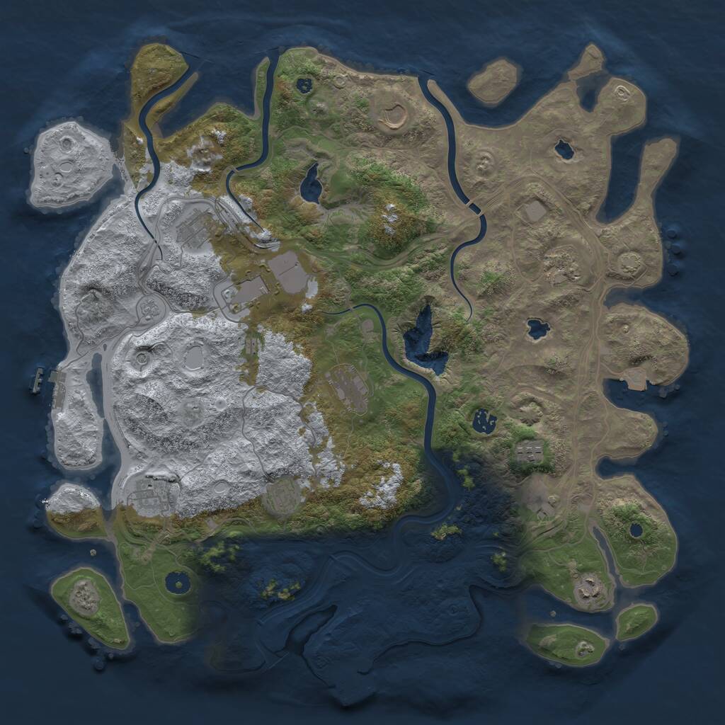 Rust Map: Procedural Map, Size: 4500, Seed: 357134242, 17 Monuments