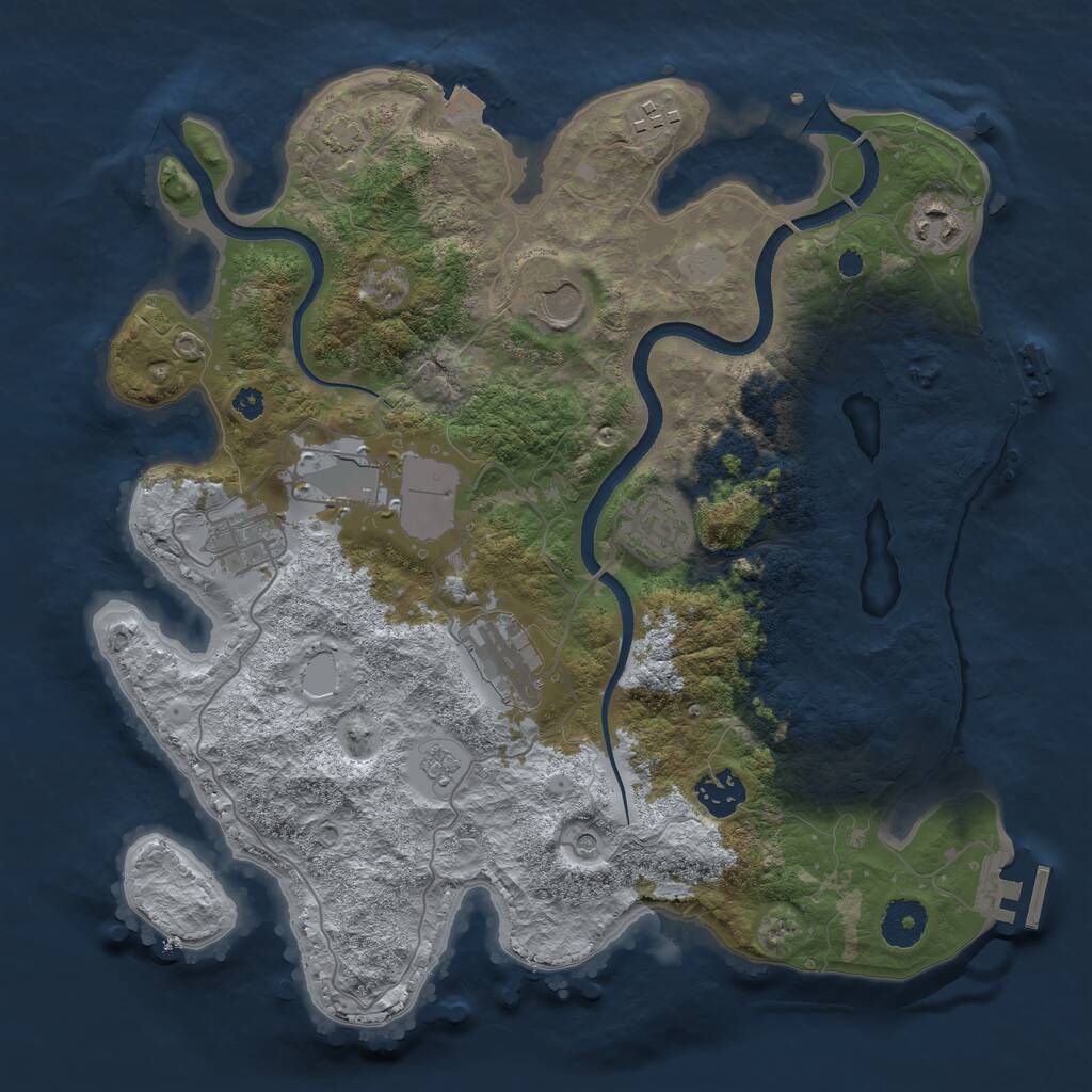 Rust Map: Procedural Map, Size: 3500, Seed: 1612521, 14 Monuments