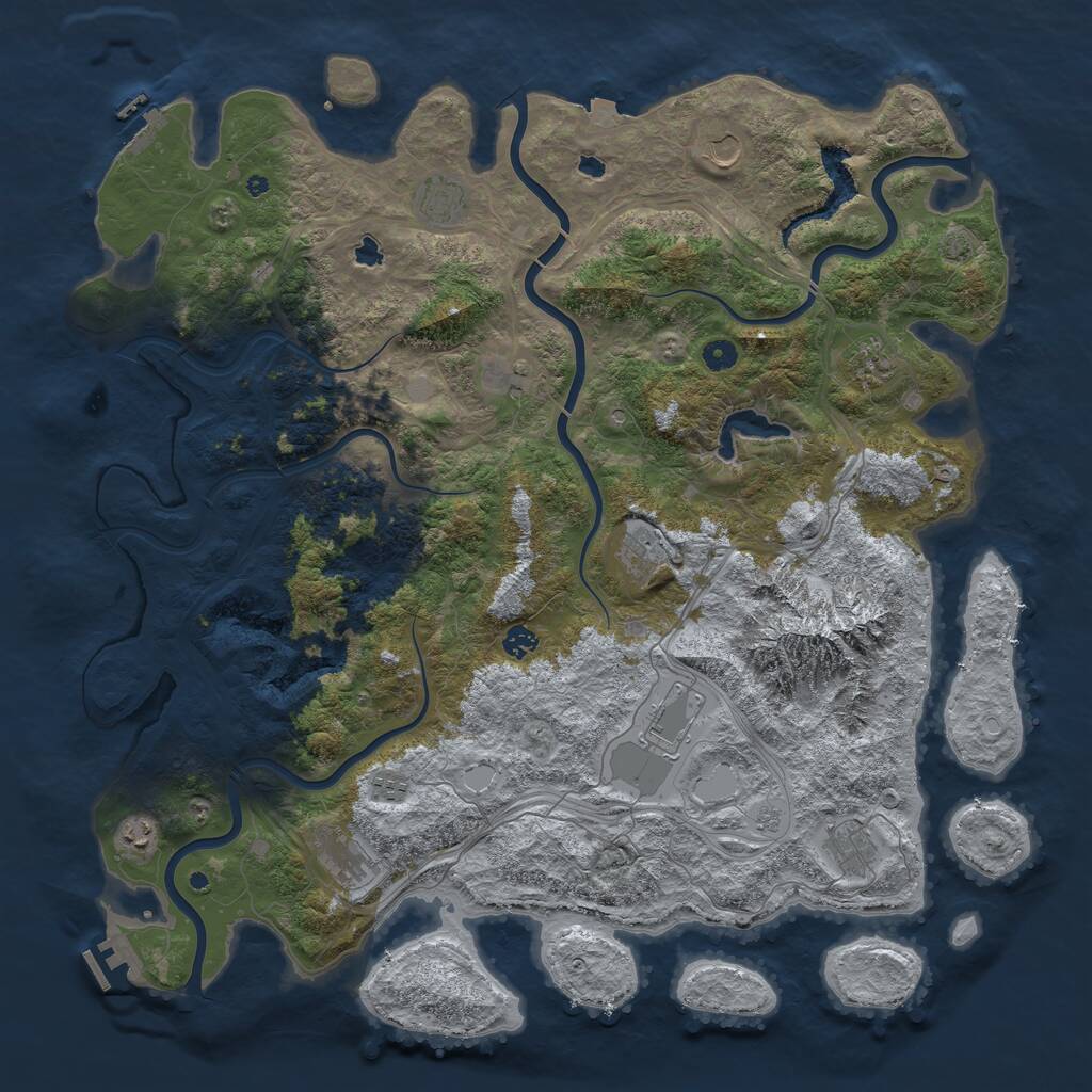Rust Map: Procedural Map, Size: 5000, Seed: 701900, 17 Monuments