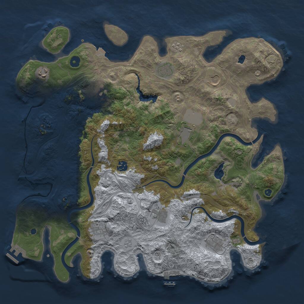 Rust Map: Procedural Map, Size: 4250, Seed: 1252667323, 16 Monuments
