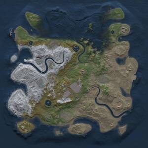 Thumbnail Rust Map: Procedural Map, Size: 3600, Seed: 1469951509, 16 Monuments