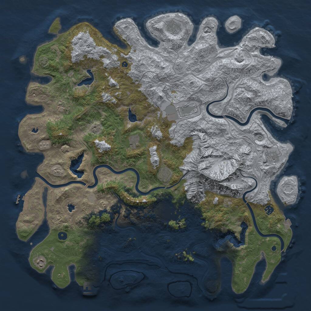 Rust Map: Procedural Map, Size: 5200, Seed: 785327856, 16 Monuments