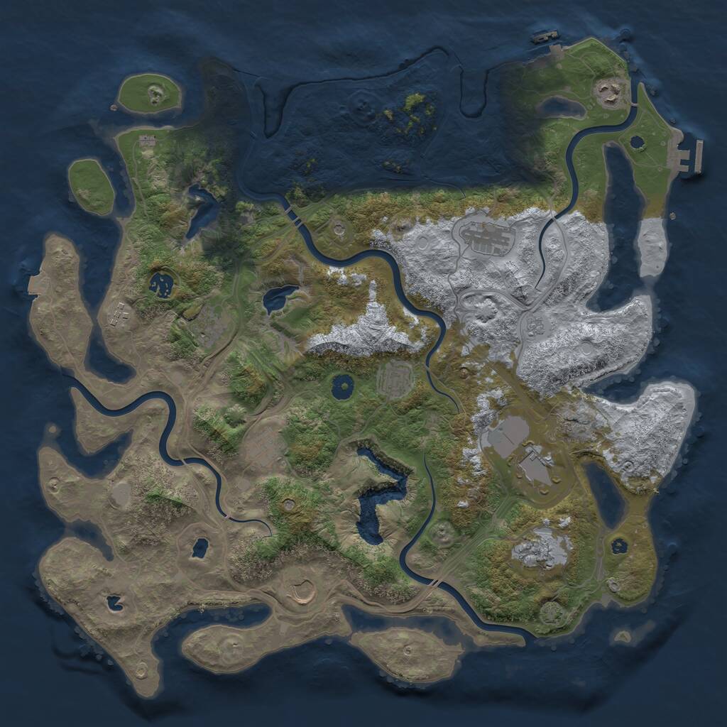 Rust Map: Procedural Map, Size: 4500, Seed: 506495455, 16 Monuments