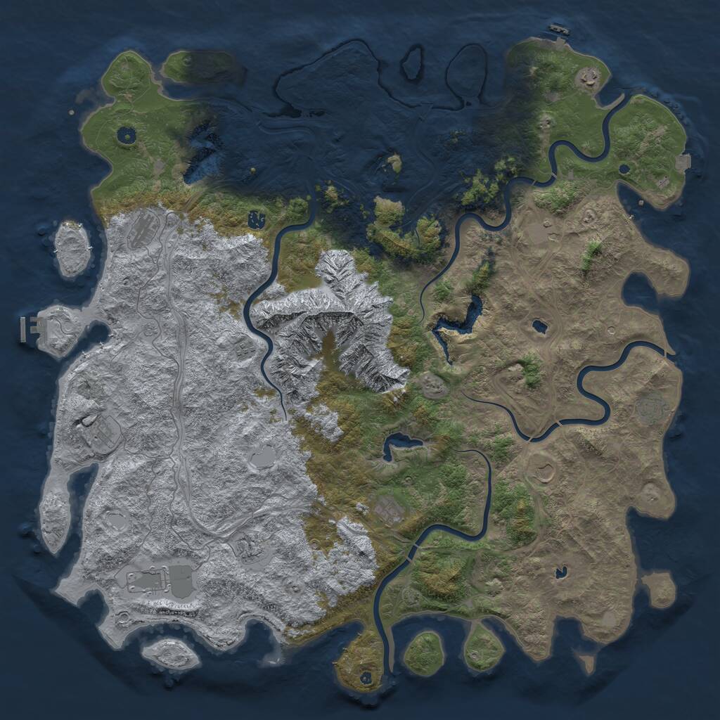 Rust Map: Procedural Map, Size: 5800, Seed: 1768236330, 17 Monuments