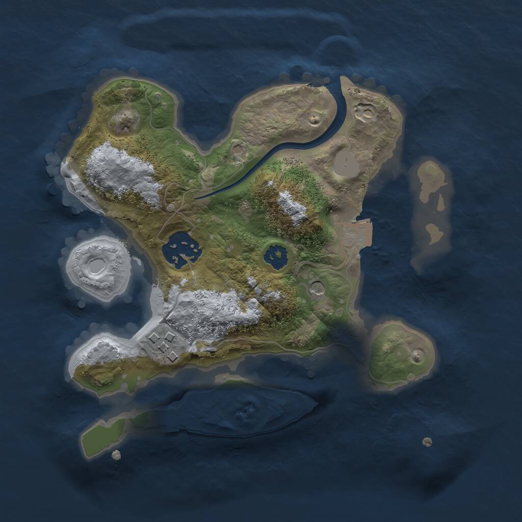 Rust Map: Procedural Map, Size: 2200, Seed: 1297038219, 4 Monuments