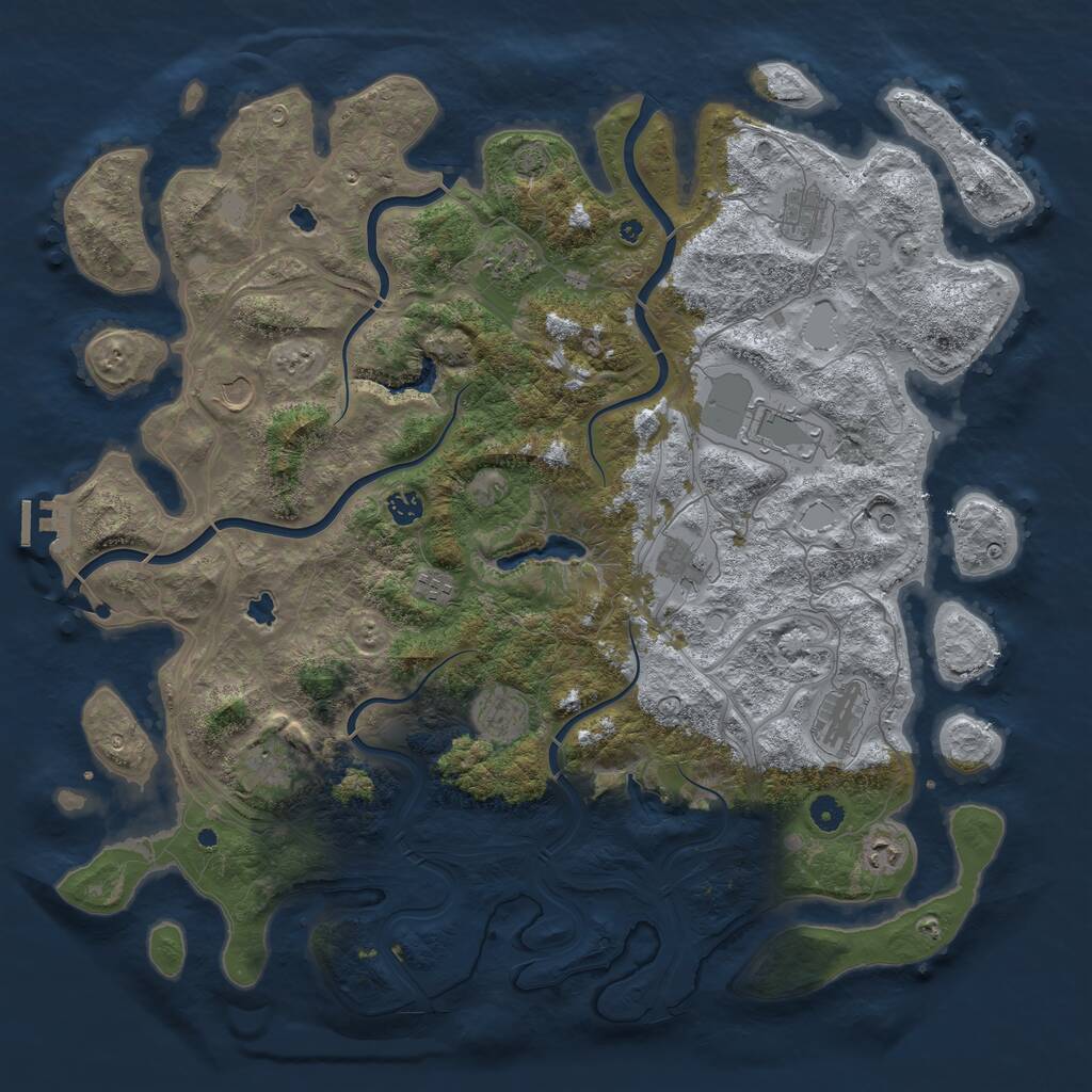 Rust Map: Procedural Map, Size: 4750, Seed: 722599, 16 Monuments
