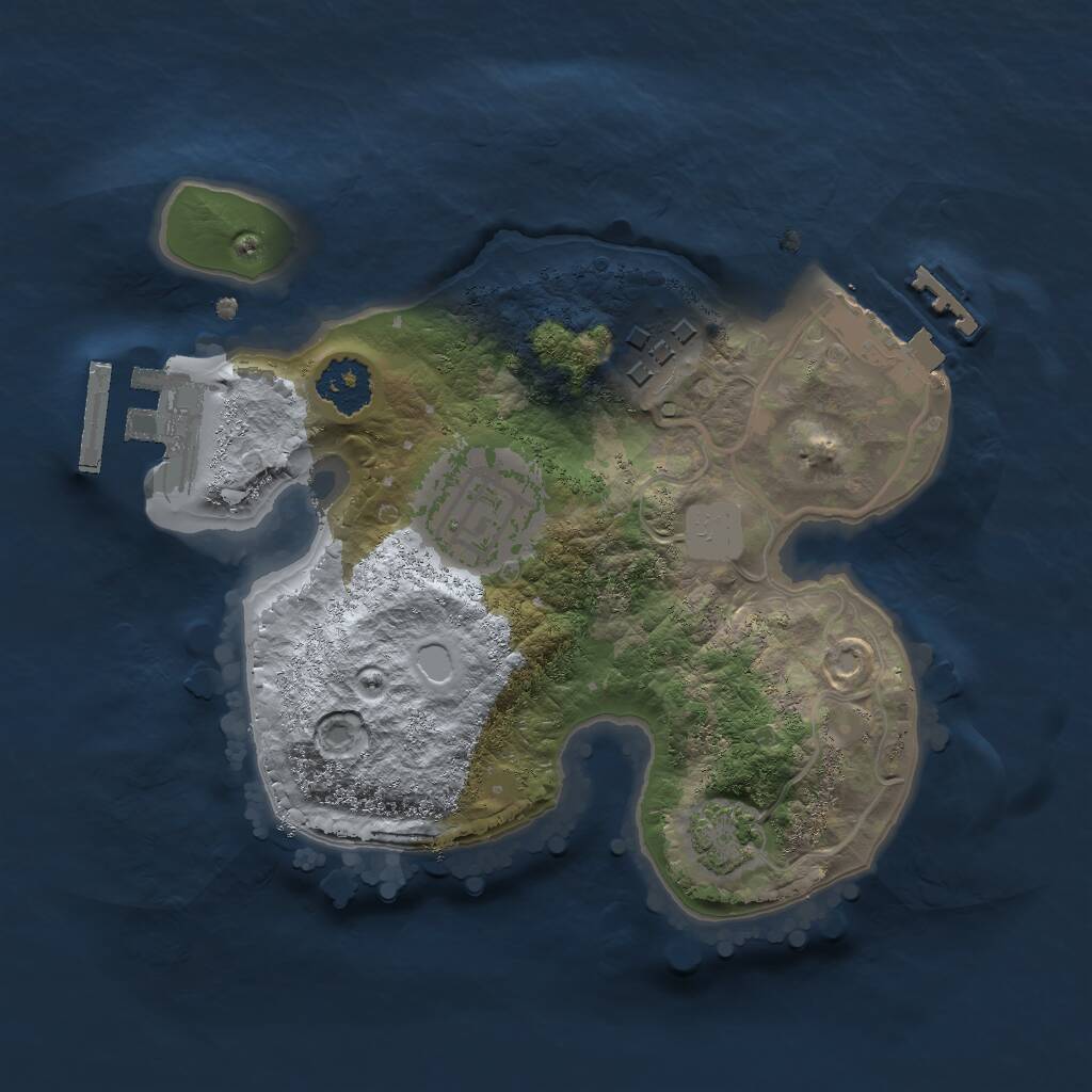 Rust Map: Procedural Map, Size: 2000, Seed: 1198455471, 6 Monuments
