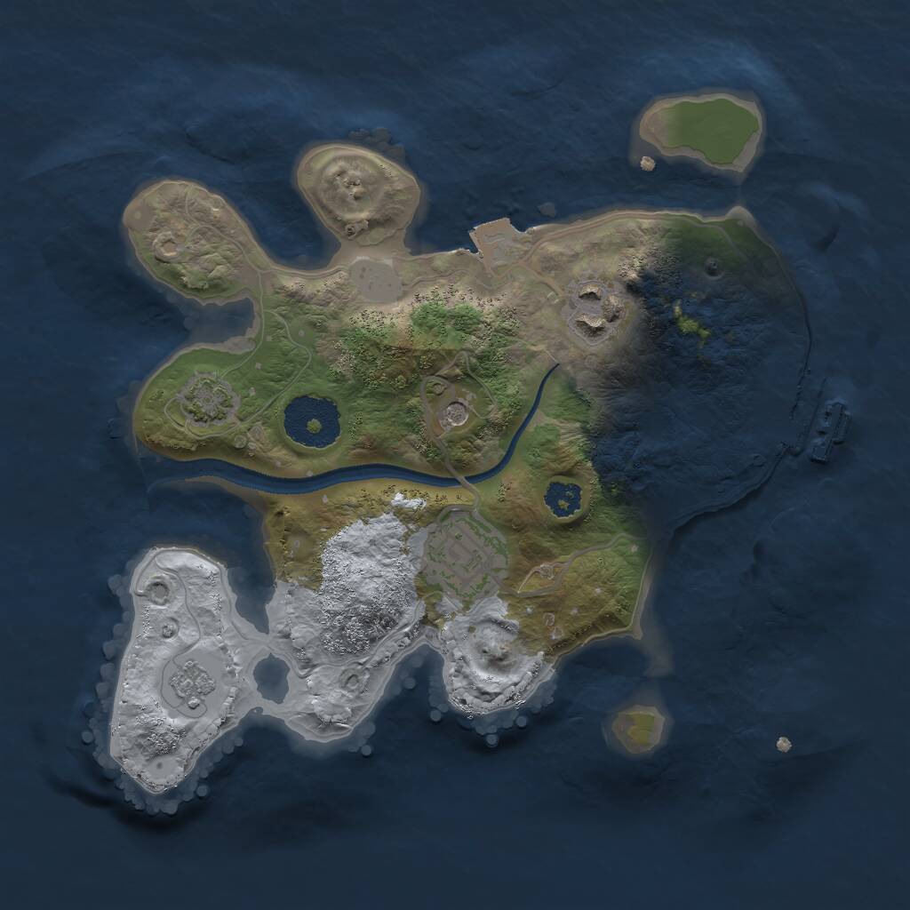 Rust Map: Procedural Map, Size: 2500, Seed: 20260903, 7 Monuments