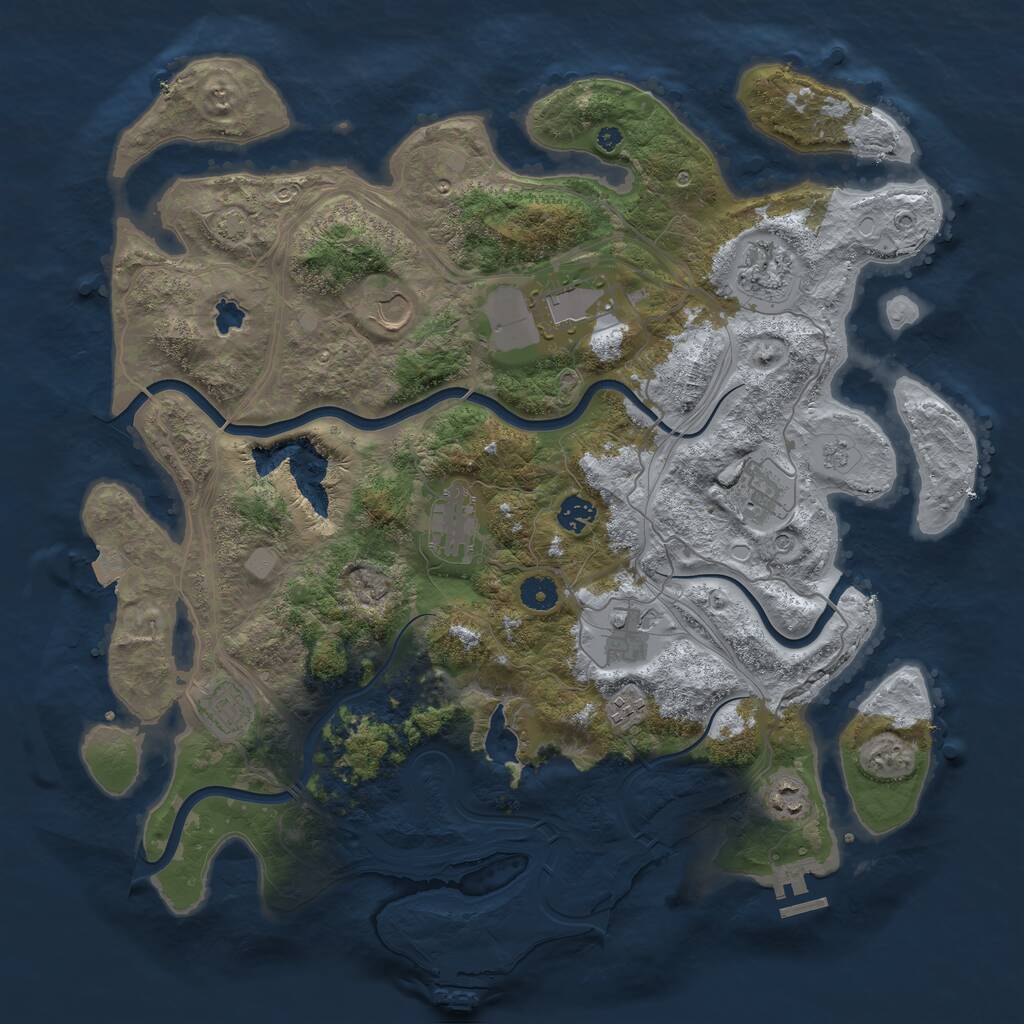 Rust Map: Procedural Map, Size: 4250, Seed: 584294, 16 Monuments