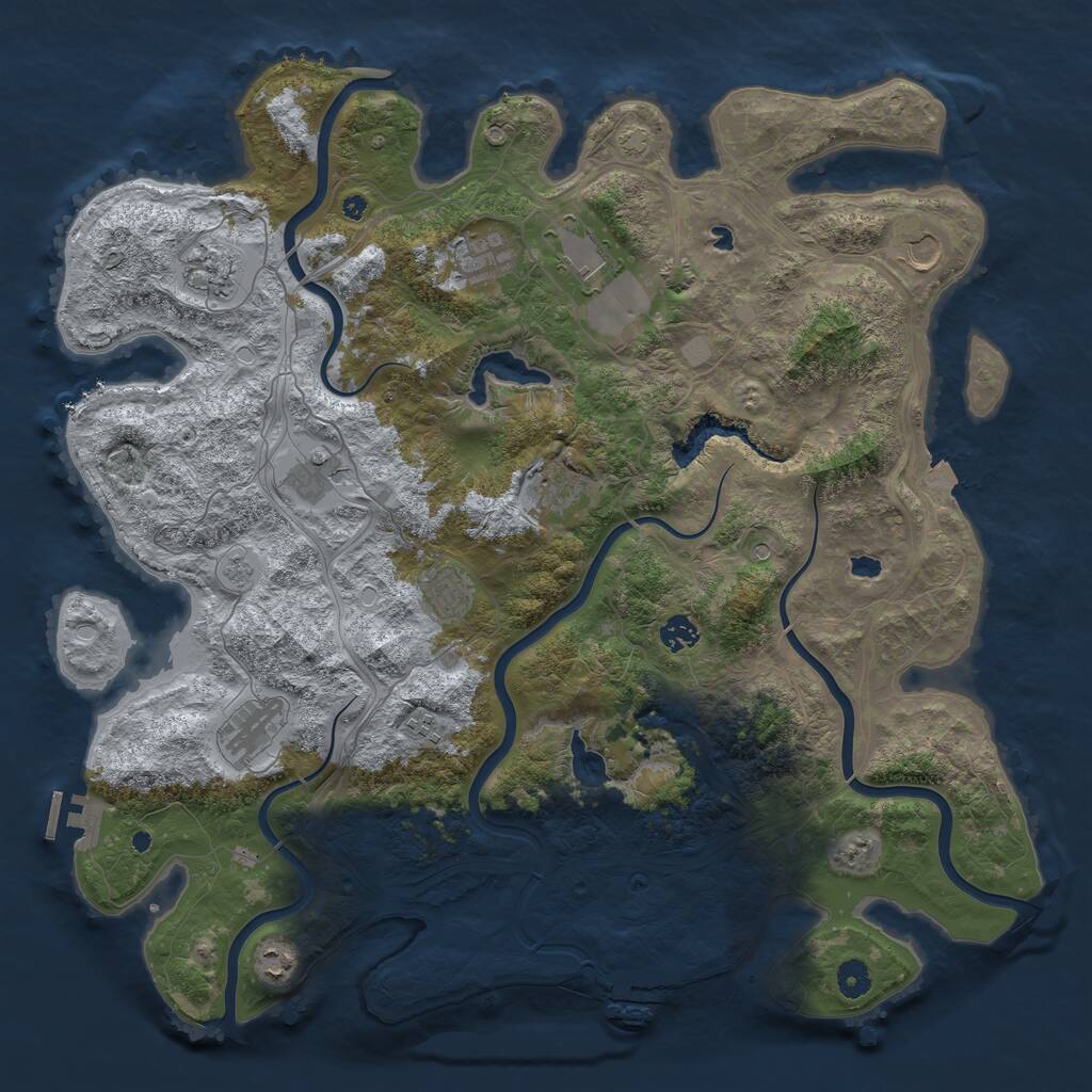 Rust Map: Procedural Map, Size: 4500, Seed: 1646099129, 17 Monuments