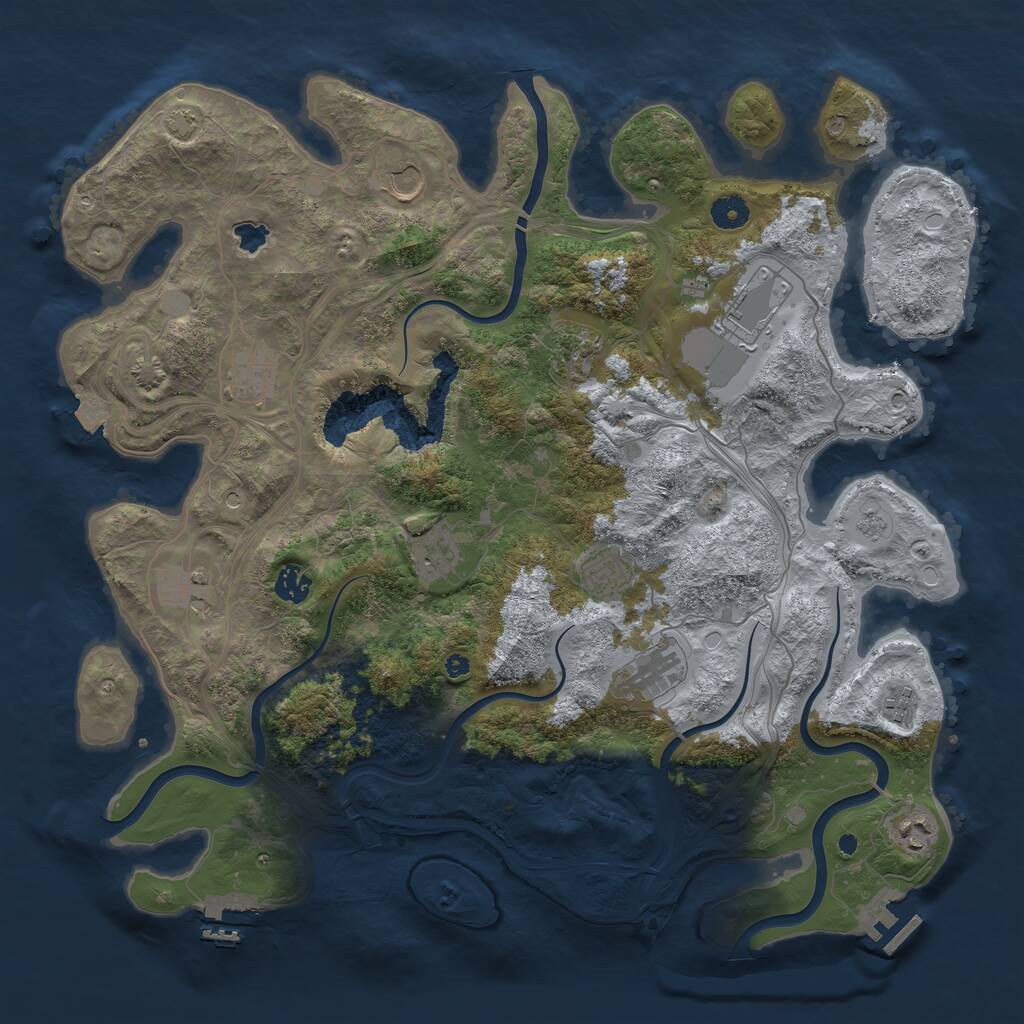 Rust Map: Procedural Map, Size: 4250, Seed: 354012740, 17 Monuments
