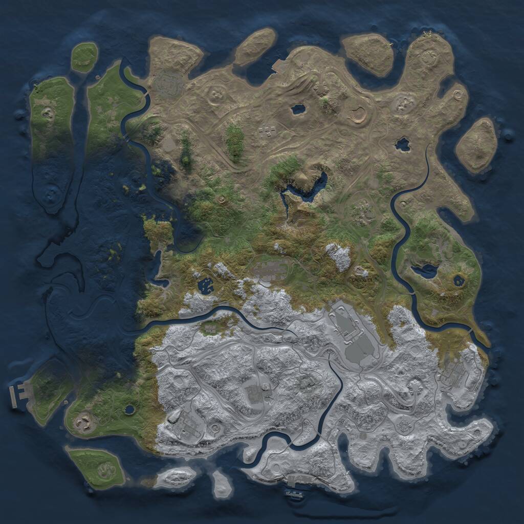 Rust Map: Procedural Map, Size: 4800, Seed: 519279304, 17 Monuments