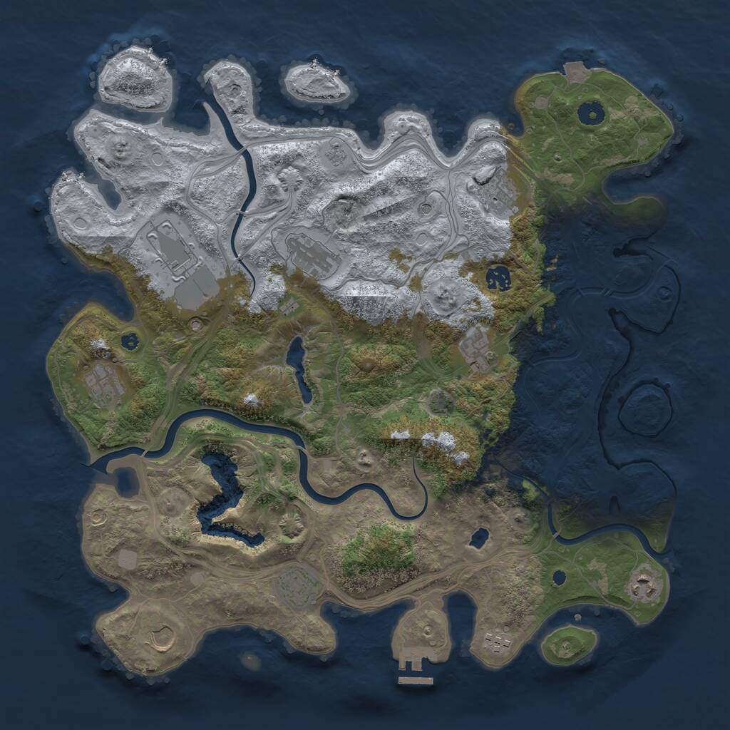 Rust Map: Procedural Map, Size: 4250, Seed: 1916, 15 Monuments