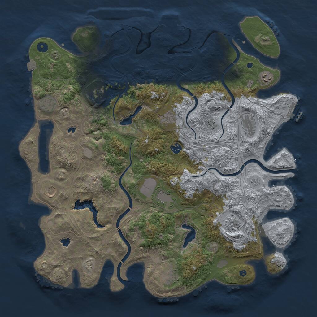 Rust Map: Procedural Map, Size: 4500, Seed: 1789914716, 17 Monuments