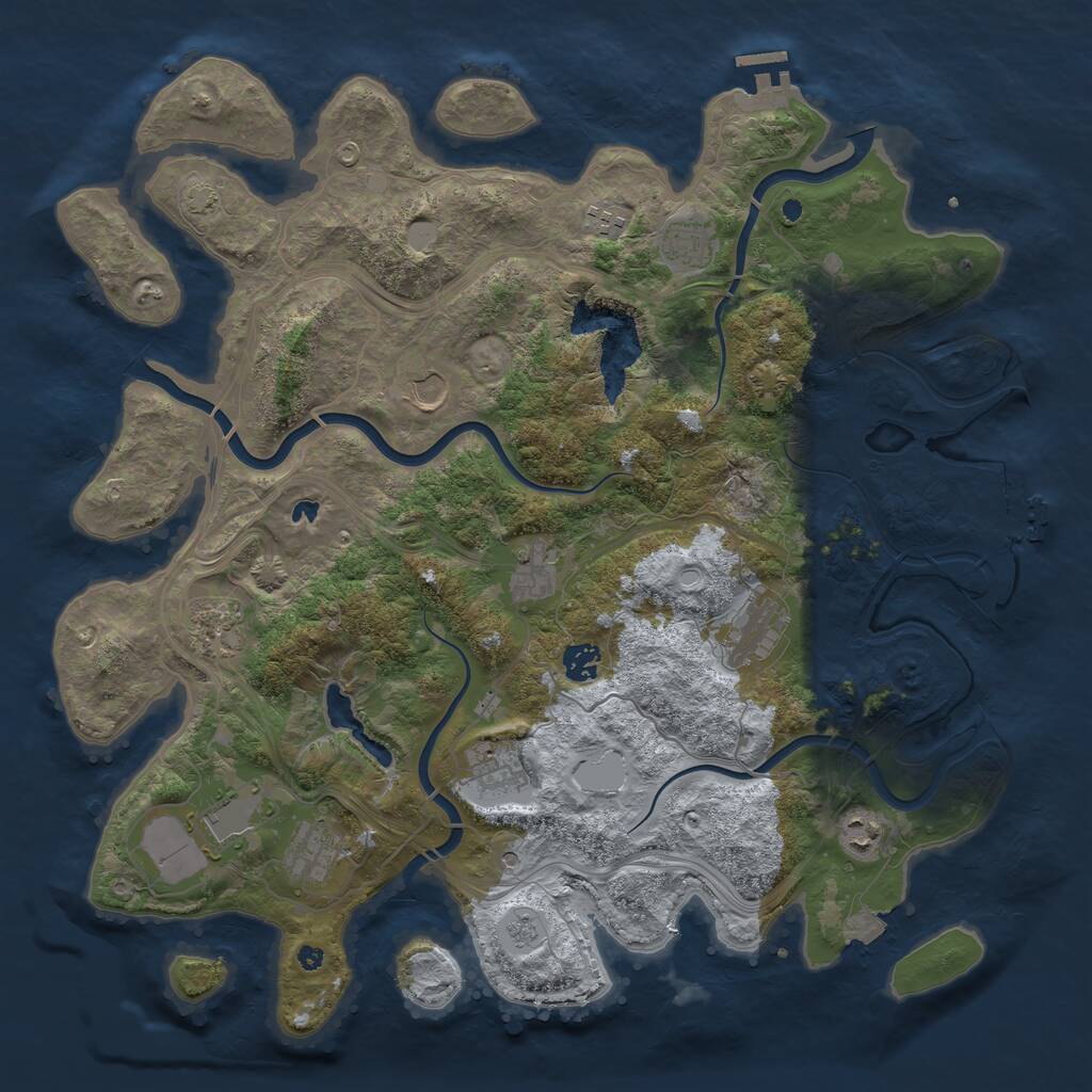 Rust Map: Procedural Map, Size: 4250, Seed: 1942918378, 17 Monuments